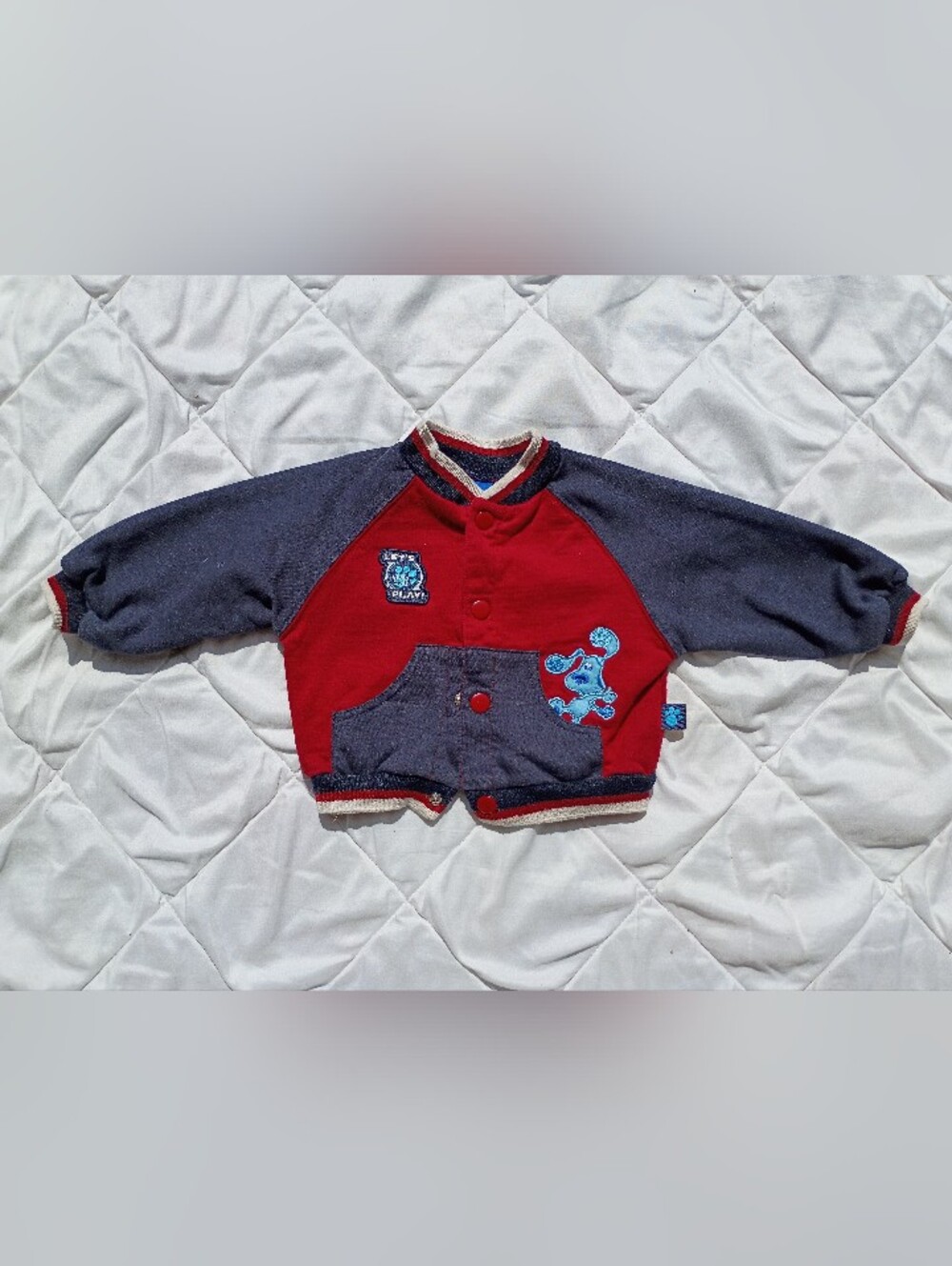 Vintage Baby Blues Clues Embroidered Varsity Bomber Jacket